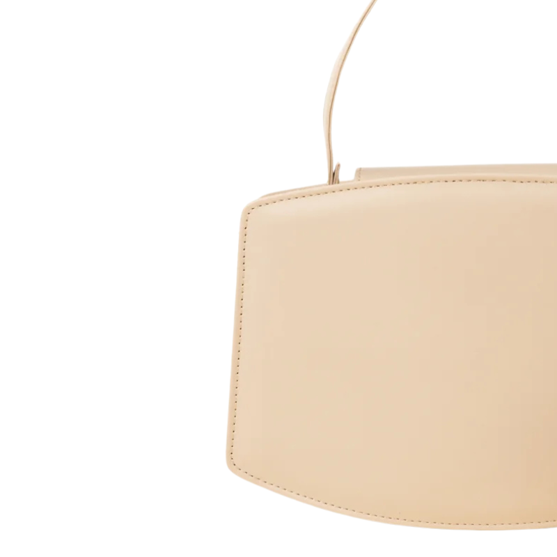 Beige Structured Handbag