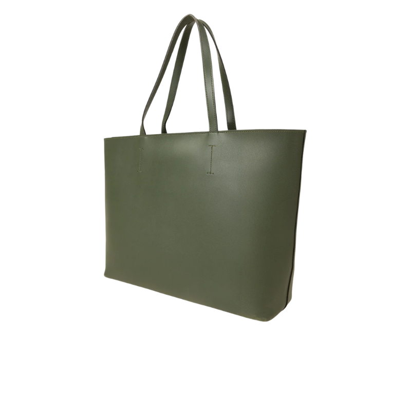 Olive Green Minimalist Tote Bag