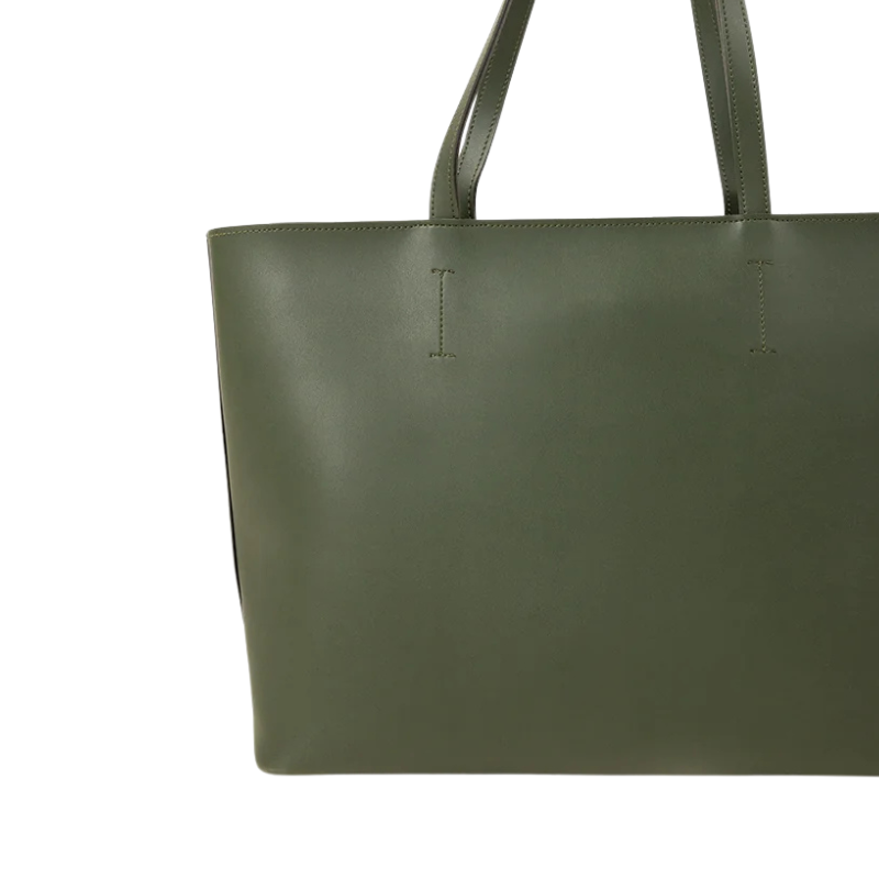 Olive Green Minimalist Tote Bag