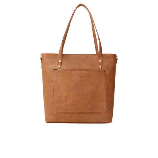 Tan Textured Tote Bag