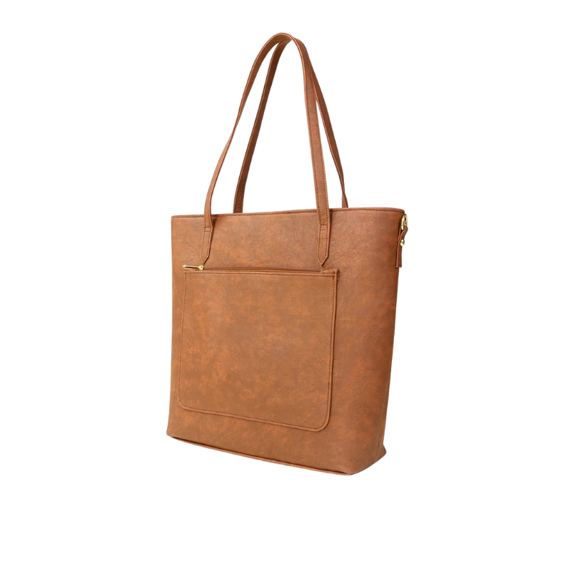Tan Textured Tote Bag