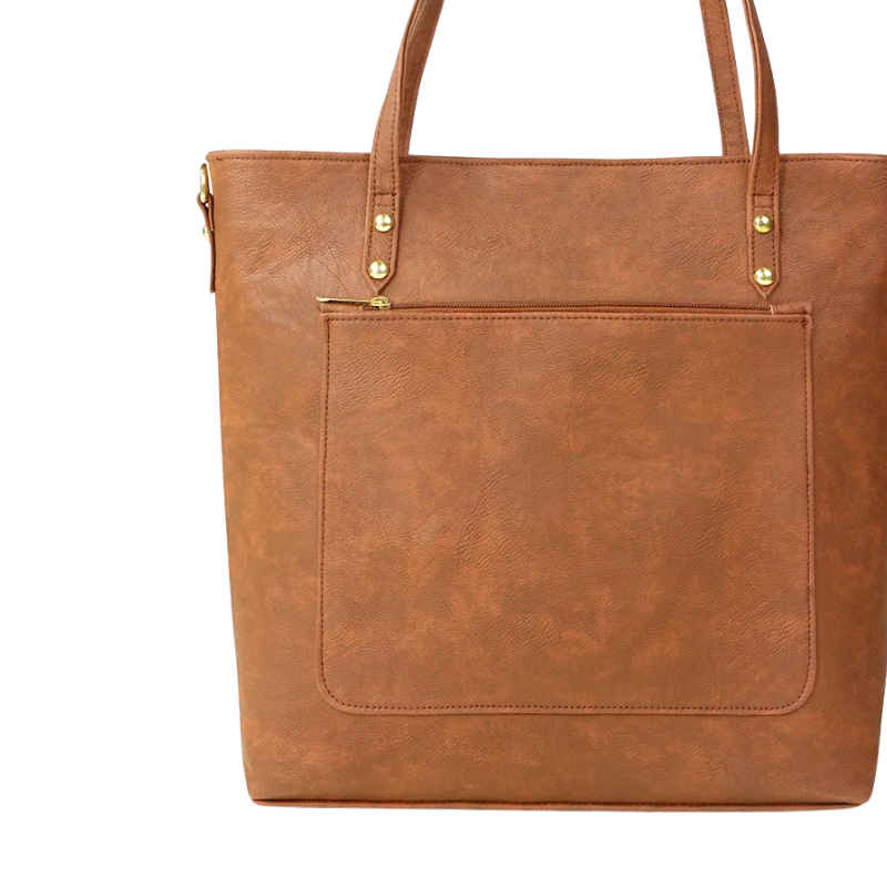 Tan Textured Tote Bag