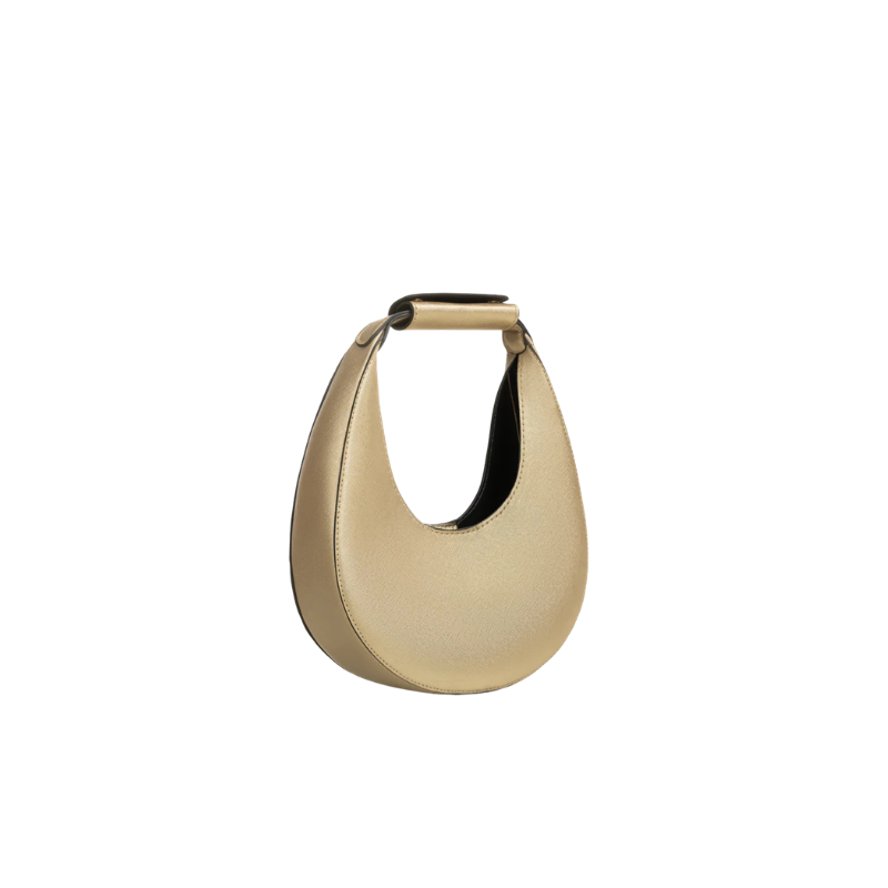 Metallic Gold Crescent Handbag