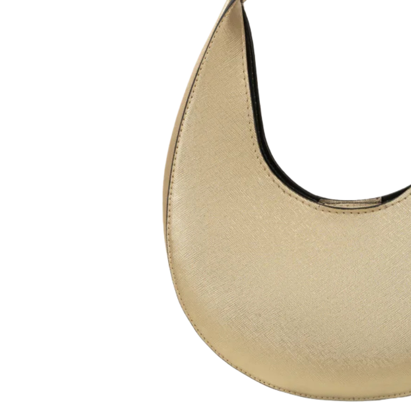 Metallic Gold Crescent Handbag